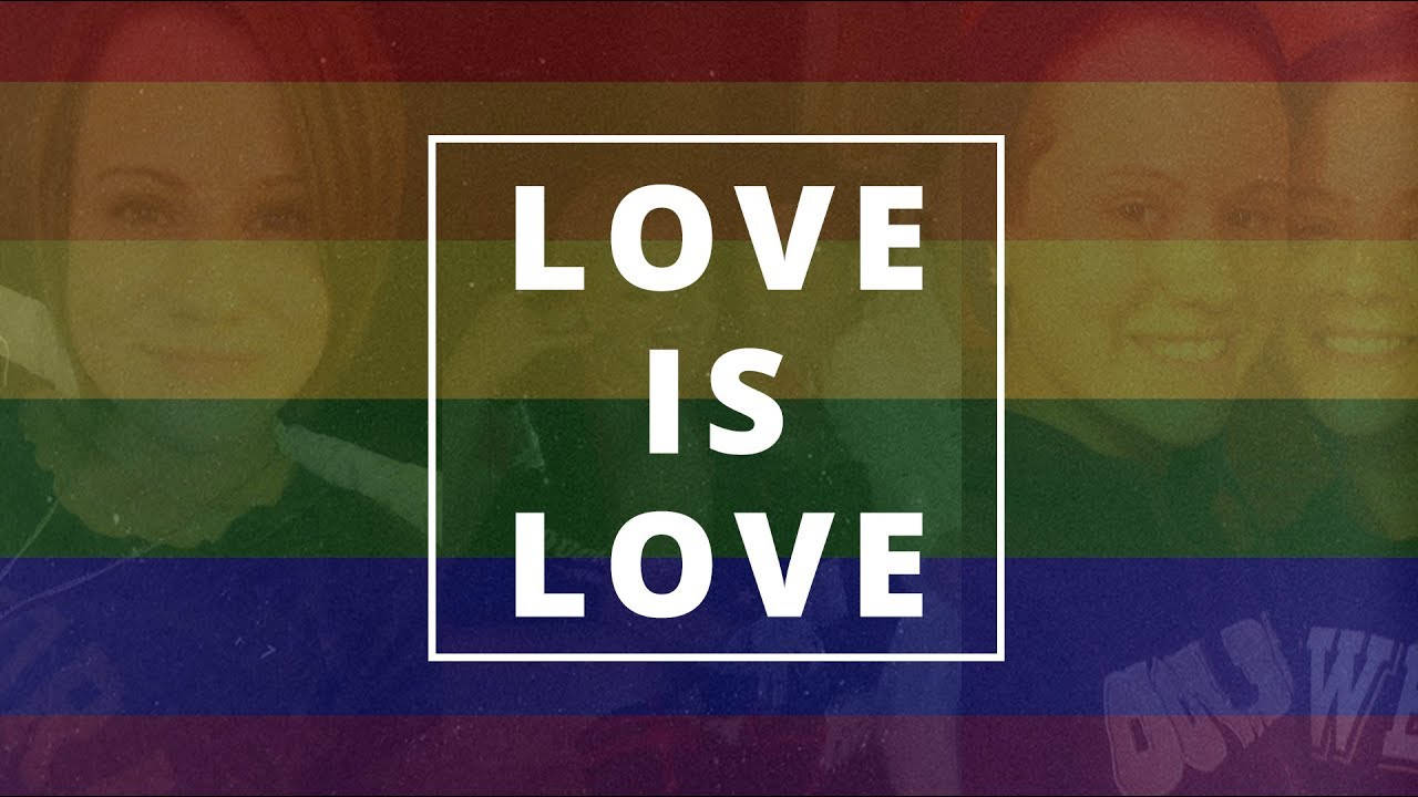 Love Is Love, rainbow flag, white text, HD Desktop Wallpaper