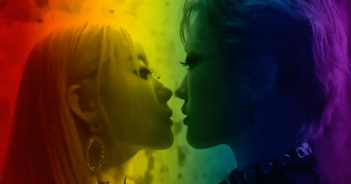 Love Is Love, lesbian couple, rainbow gradient glow, SD Desktop Wallpaper