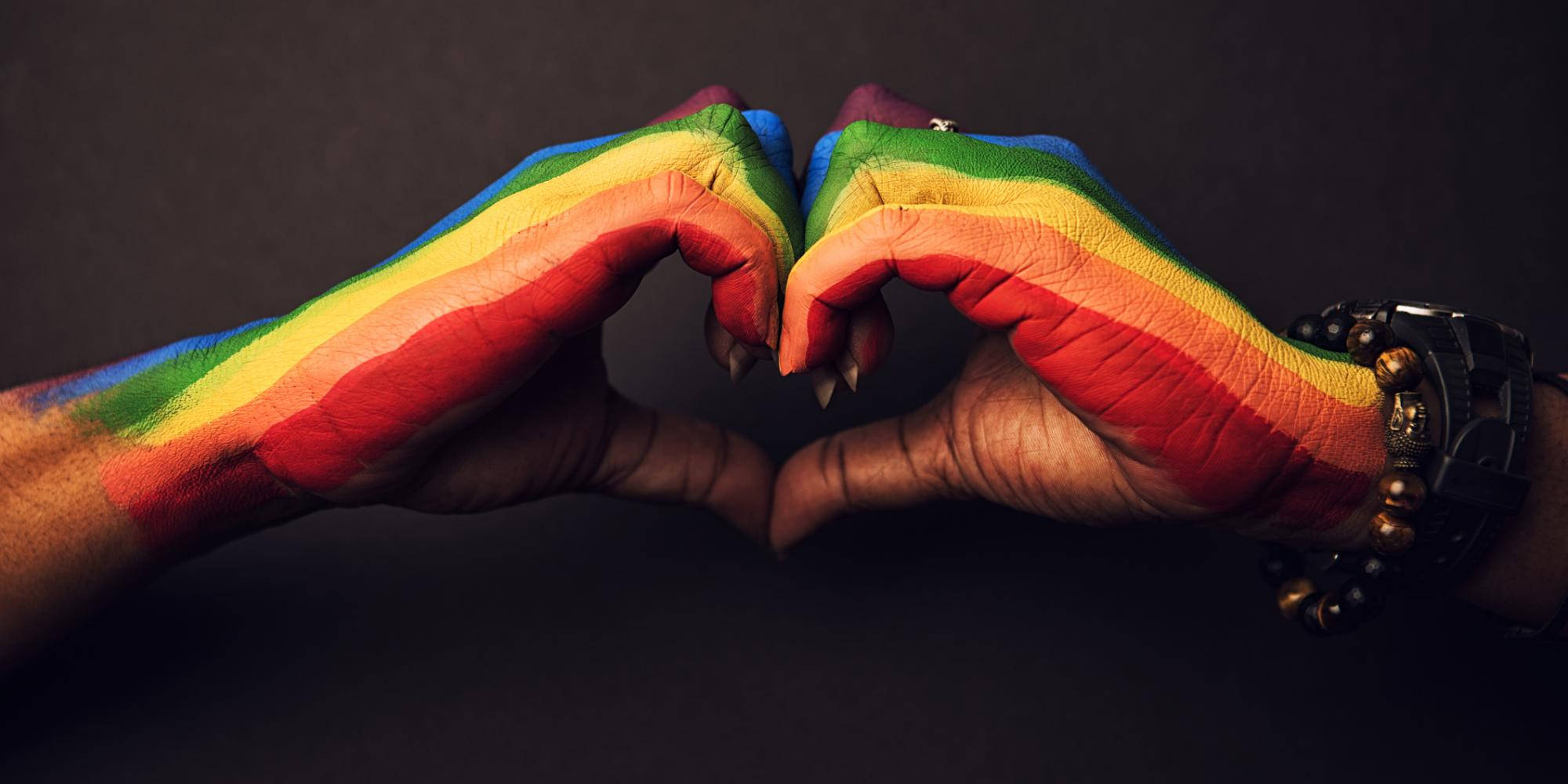 Love Is Love, rainbow colors, heart shape, Full HD Desktop Wallpaper
