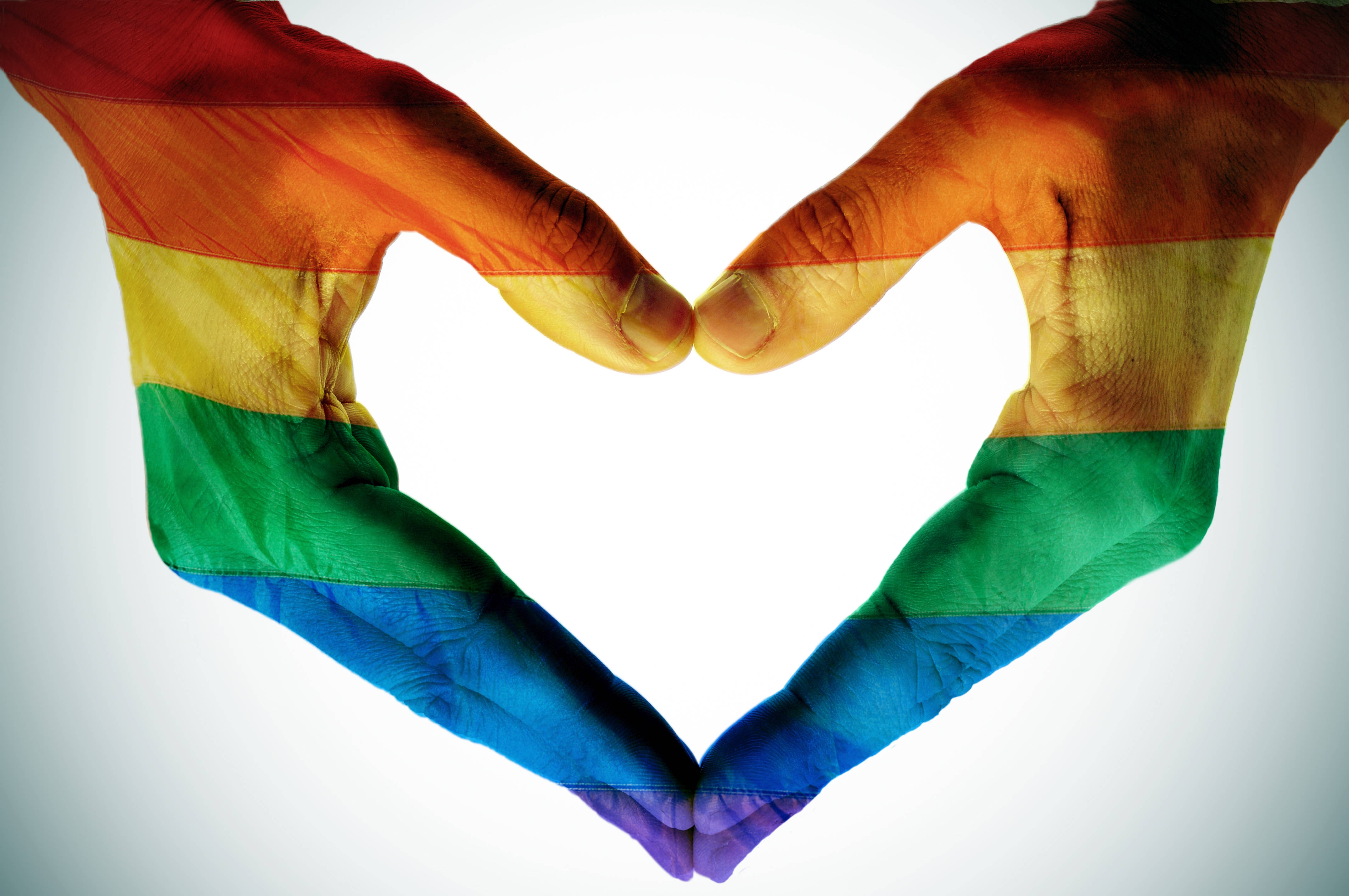 Love Is Love, hand heart, rainbow flag, 4K Desktop Wallpaper
