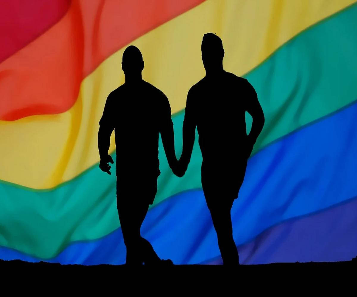 Love Is Love, silhouette couple, vibrant rainbow flag, SD Desktop Wallpaper
