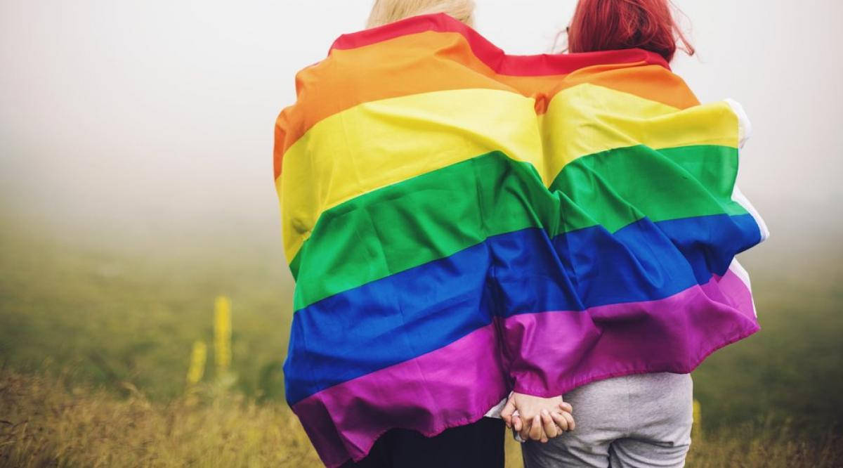 Love Is Love, rainbow flag, misty field, SD Desktop Wallpaper