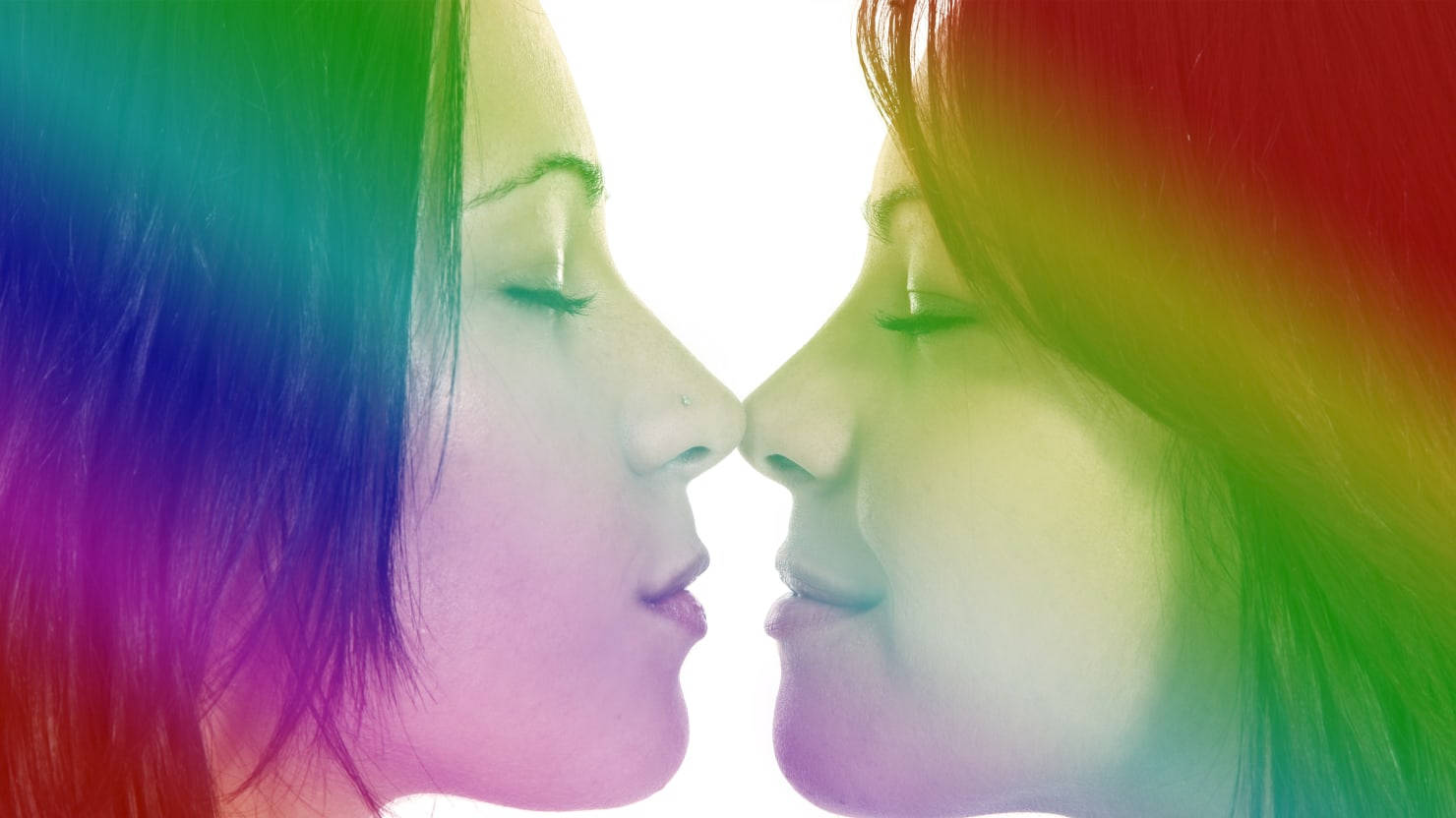 Love Is Love, LGBTQ couple, rainbow-hued hair, HD Desktop Wallpaper