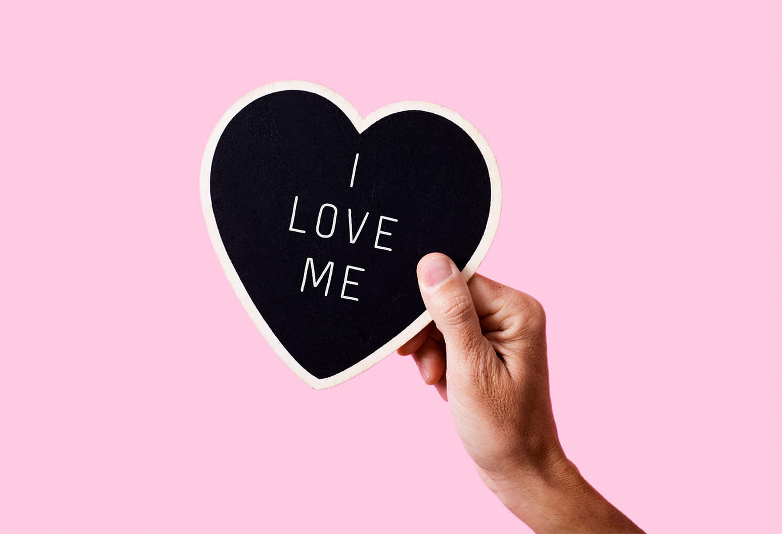 self love heart sign, black heart-shaped chalkboard, white letters, HD Desktop Wallpaper