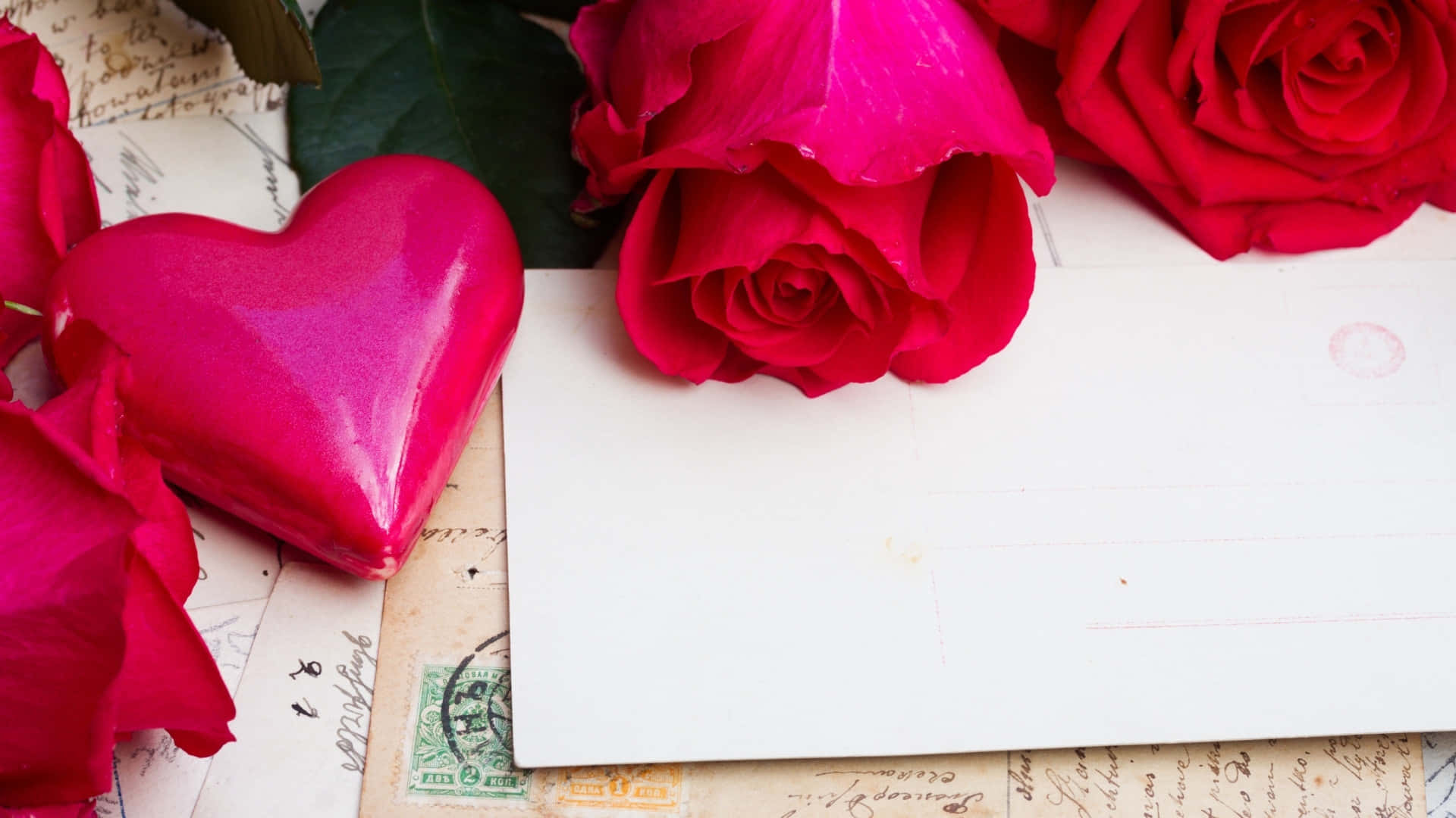 vintage postcards, handwritten script, postage stamps, Full HD Desktop Wallpaper