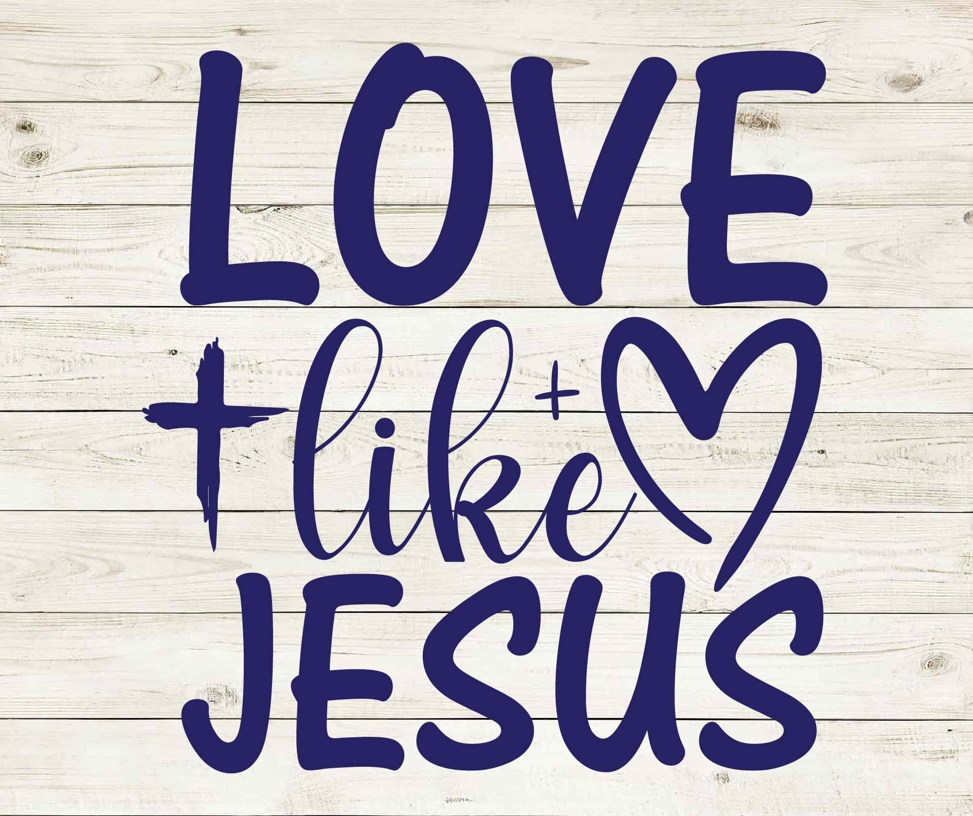 Love Like Jesus, navy text, cross, HD Desktop Wallpaper