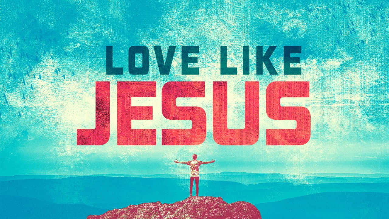 Love Like Jesus, red rock, teal sky, HD Desktop Wallpaper