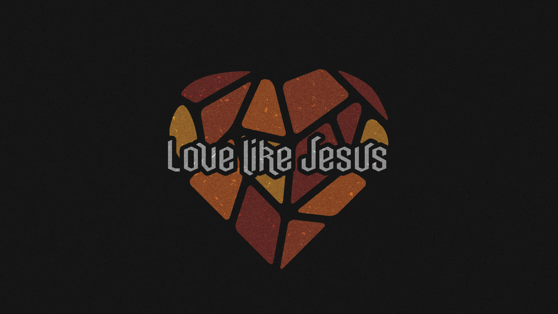 Love Like Jesus, heart graphic, warm earth tones, Full HD Desktop Wallpaper