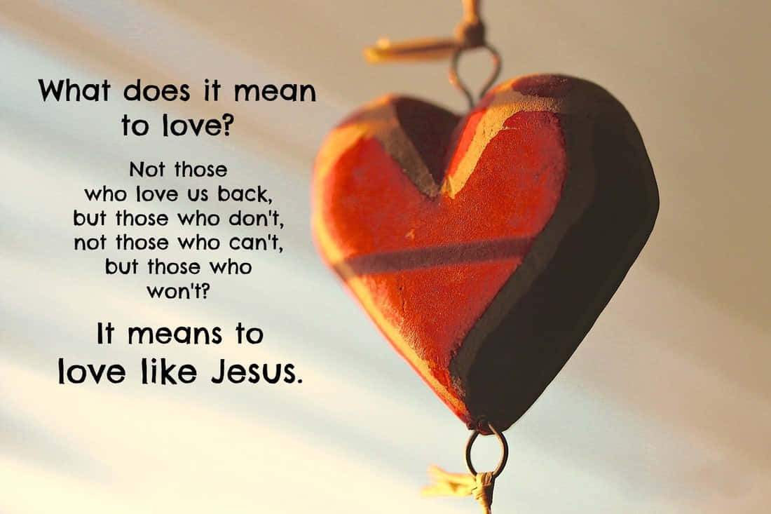 Love Like Jesus, heart ornament, rustic red, SD Desktop Wallpaper