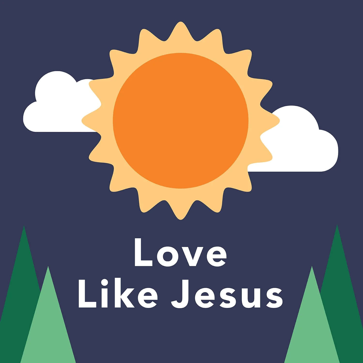 Love Like Jesus, sunrise, orange sun, HD Desktop Wallpaper