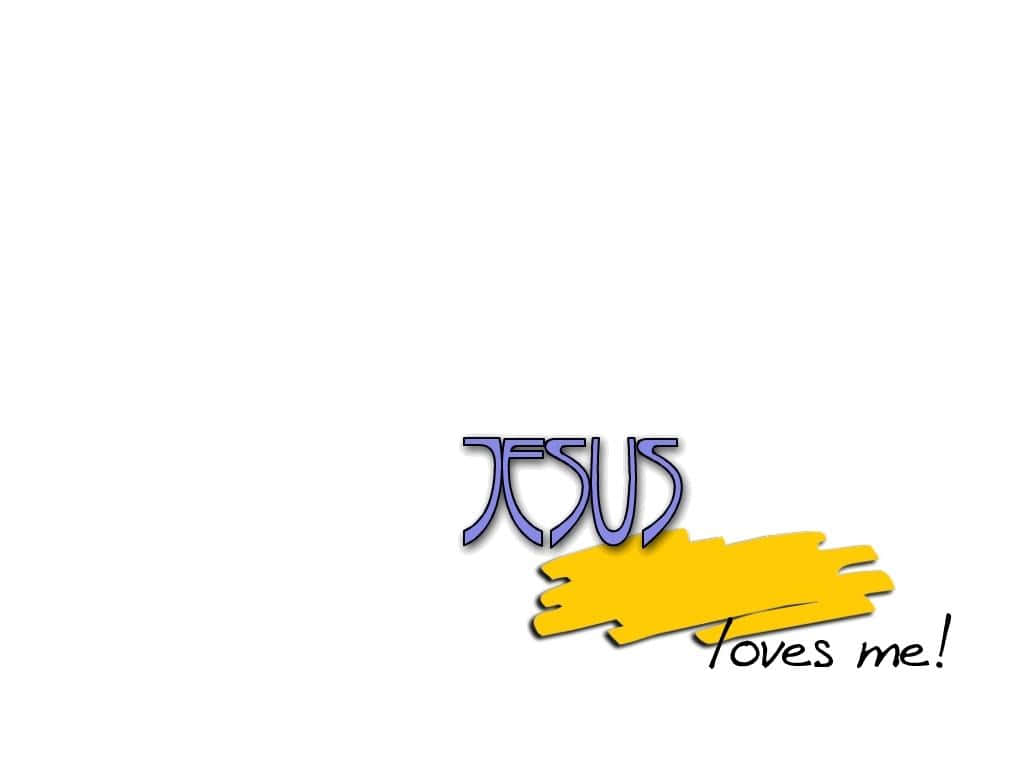 Jesus, purple stylized font, yellow brushstroke, SD Desktop Wallpaper