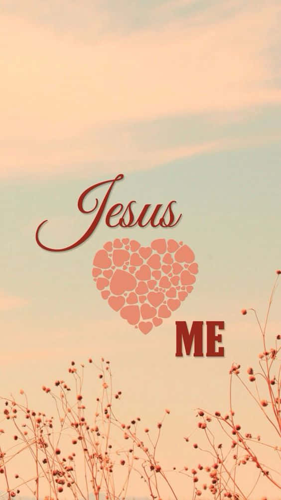 Jesus, ME, heart made of smaller hearts, SD Phone Wallpaper