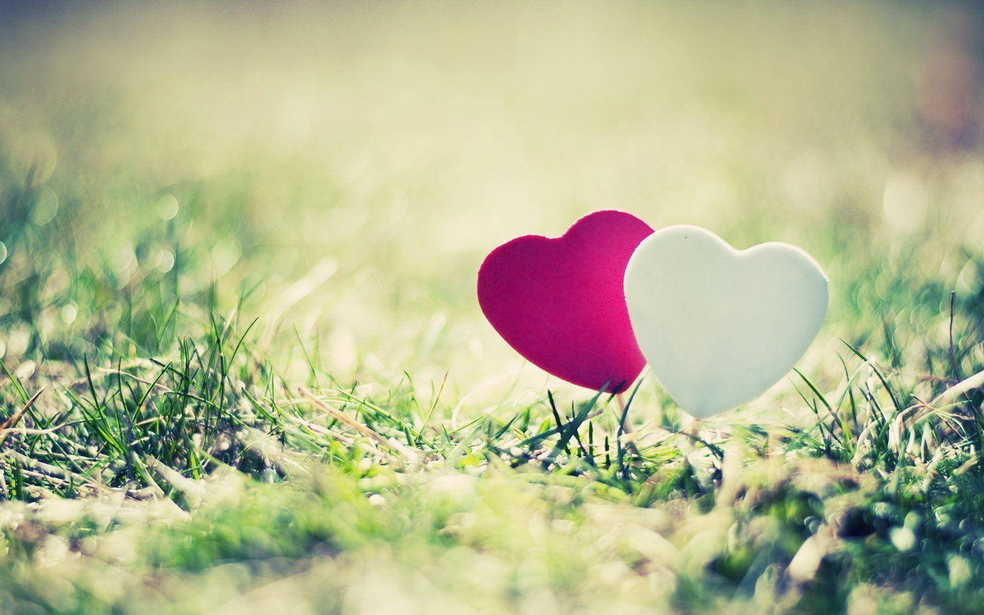 hearts, pink, white, Full HD Desktop Wallpaper