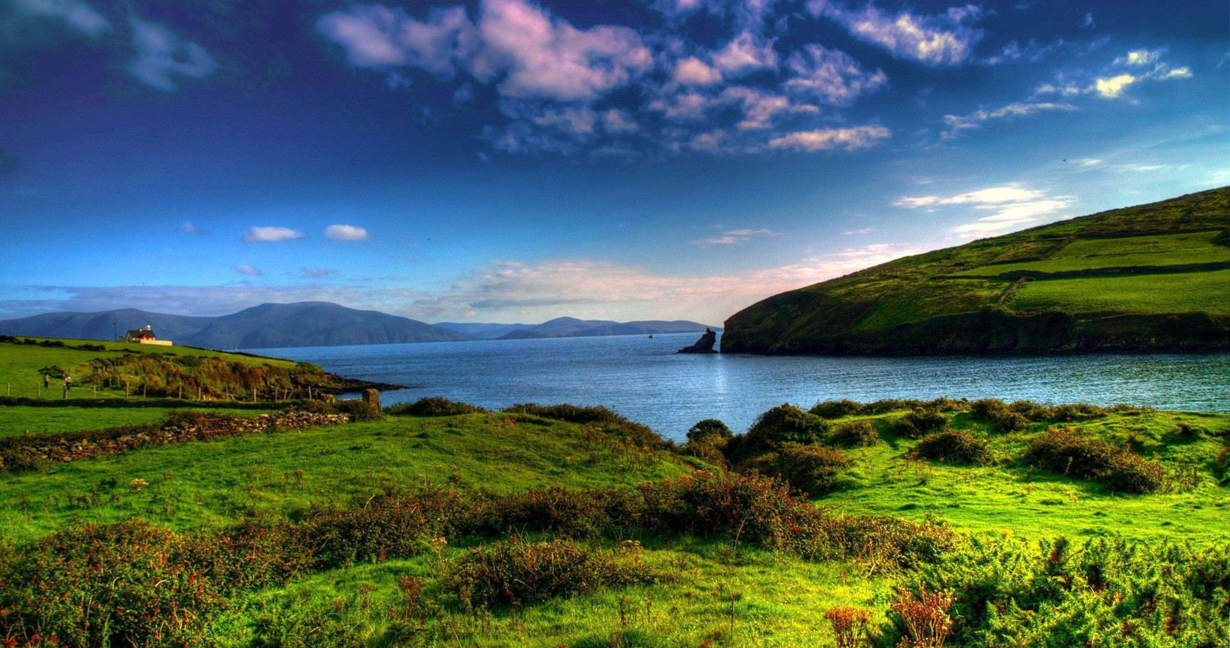 3840 x 2160, nature, vibrant green hills, 4K Desktop Wallpaper