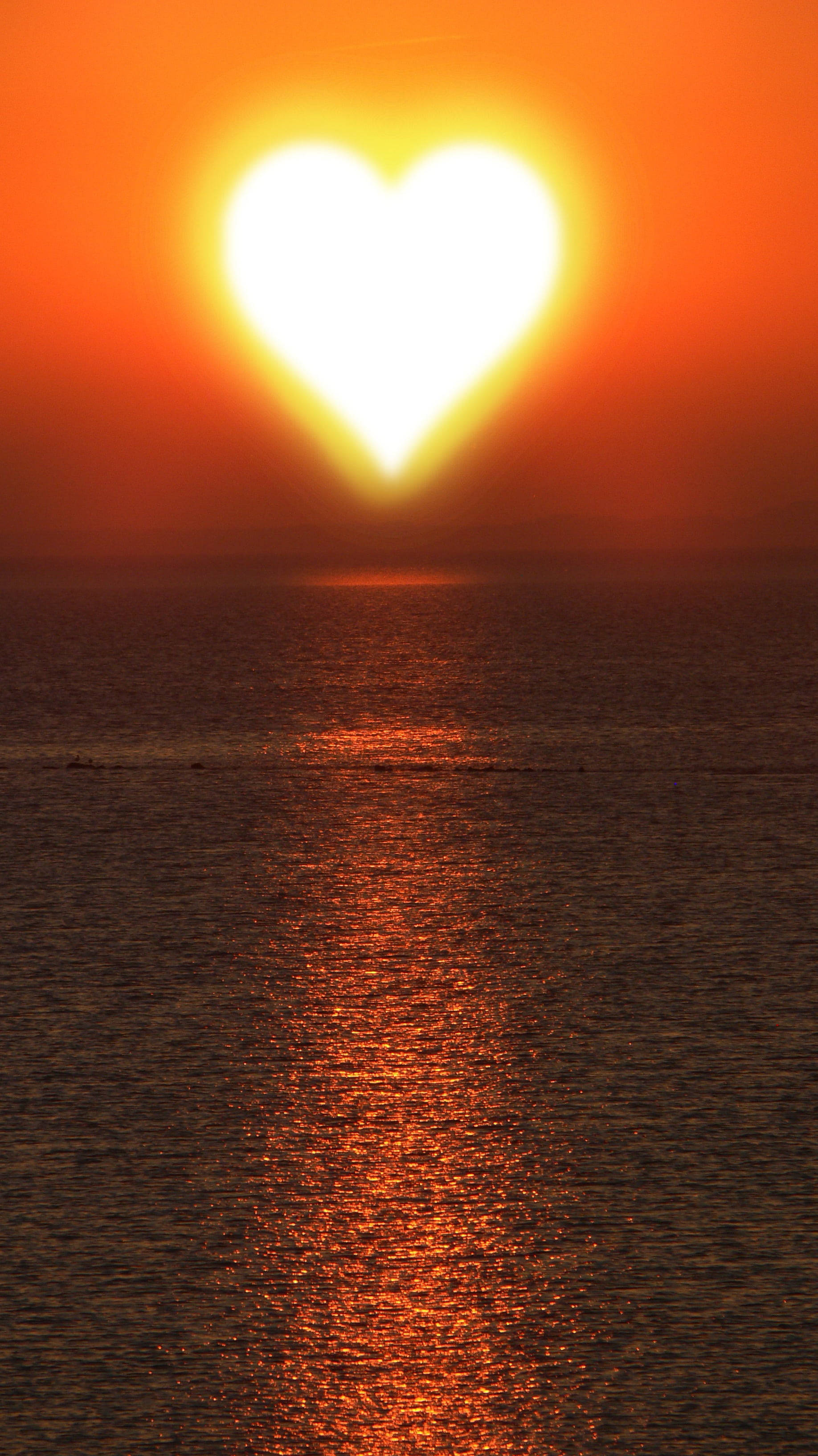 Love Nature, sunset, heart, 2K Phone Wallpaper