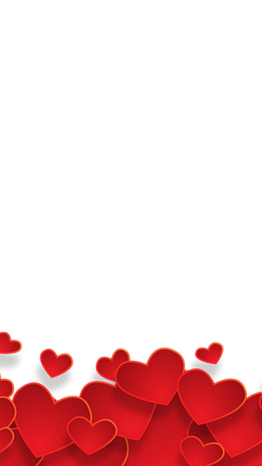 red hearts, love phone, clean white background, Full HD Phone Wallpaper