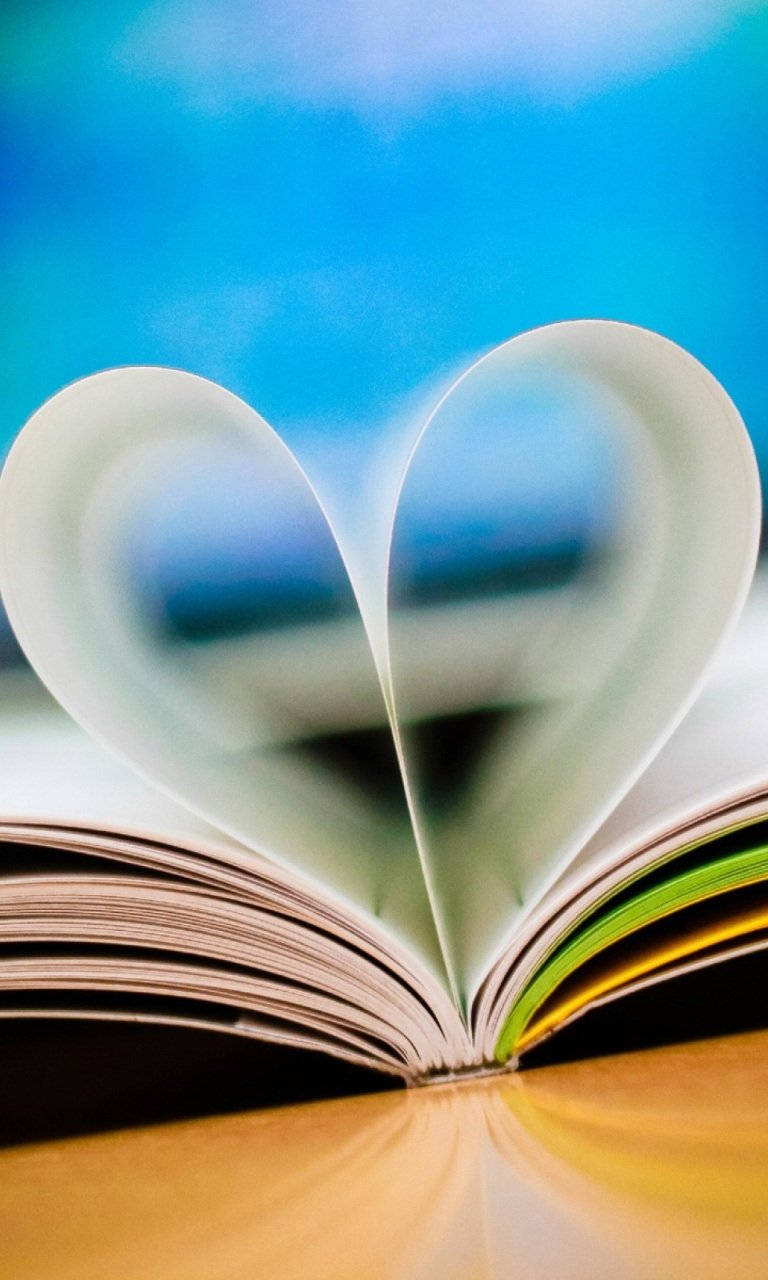 heart shaped book pages, open book, heart shape, HD Phone Wallpaper