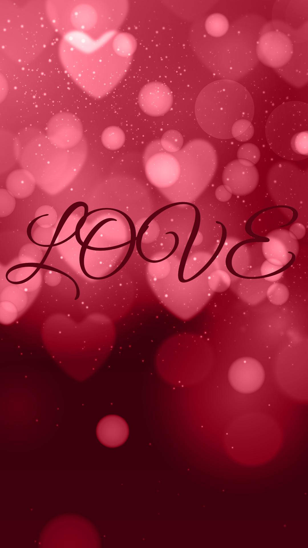 translucent red heart, love phone, glowing heart bokeh, Full HD Phone Wallpaper