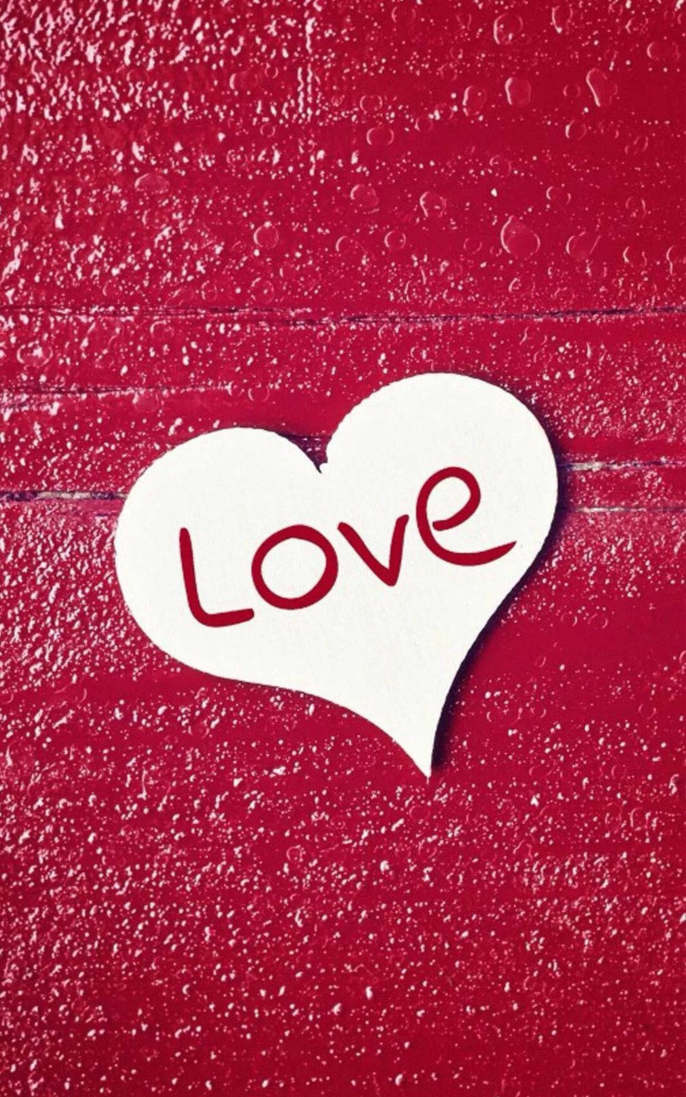 white heart, Love Phone, red cursive 'Love', HD Phone Wallpaper