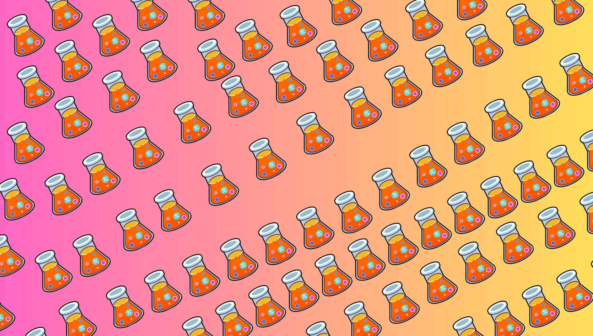 Love Potion, vintage glass bottle, orange liquid, Full HD Desktop Wallpaper