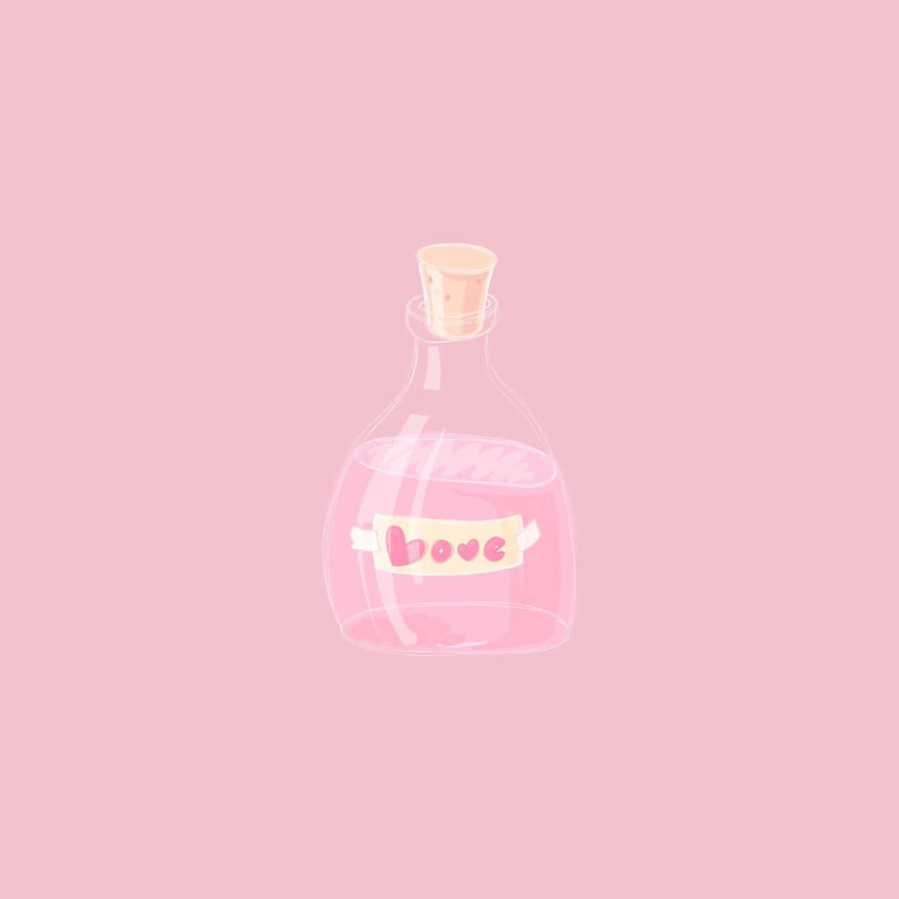Love Potion, cartoon glass bottle, cork stopper, HD Desktop Wallpaper