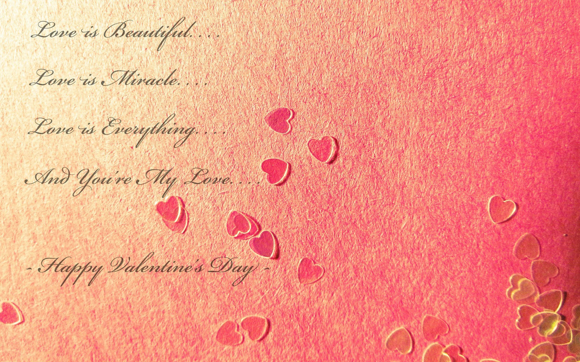 Valentine's Day, pink, gold, Full HD Desktop Wallpaper