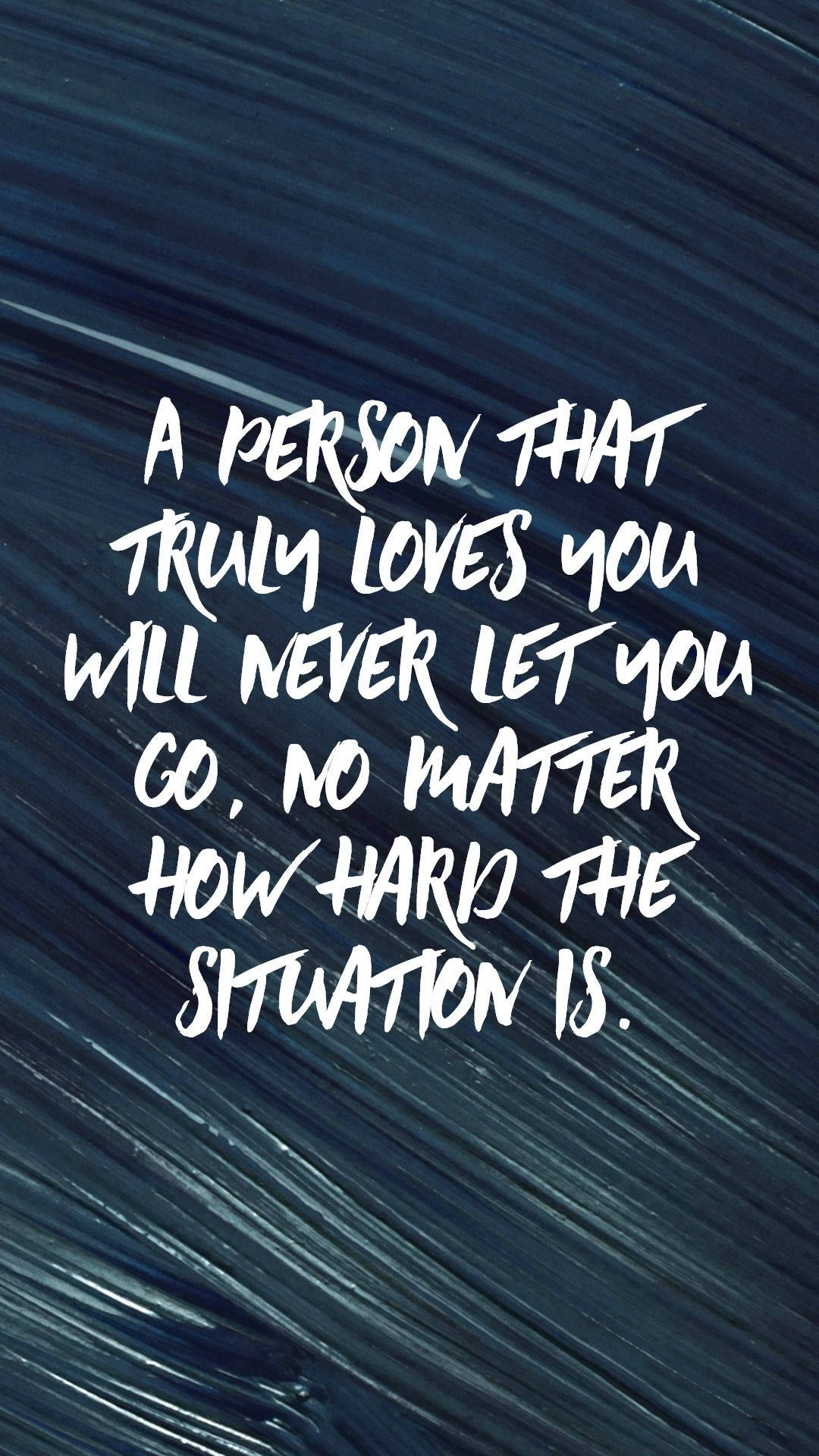 Love Quotes, white handwritten quote, textured dark blue brushstroke background, Full HD Phone Wallpaper