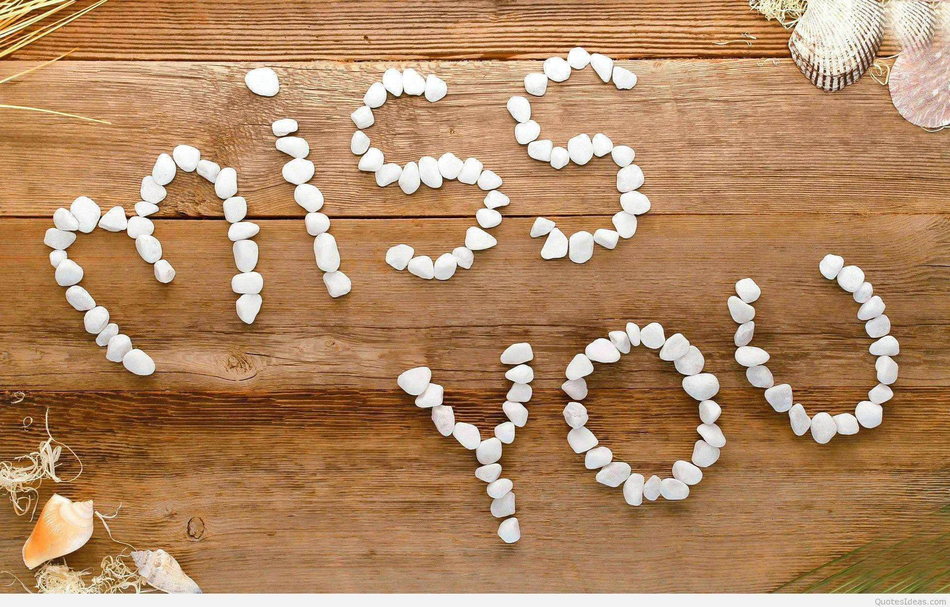 miss you, white pebbles, rustic wooden surface, Full HD Desktop Wallpaper