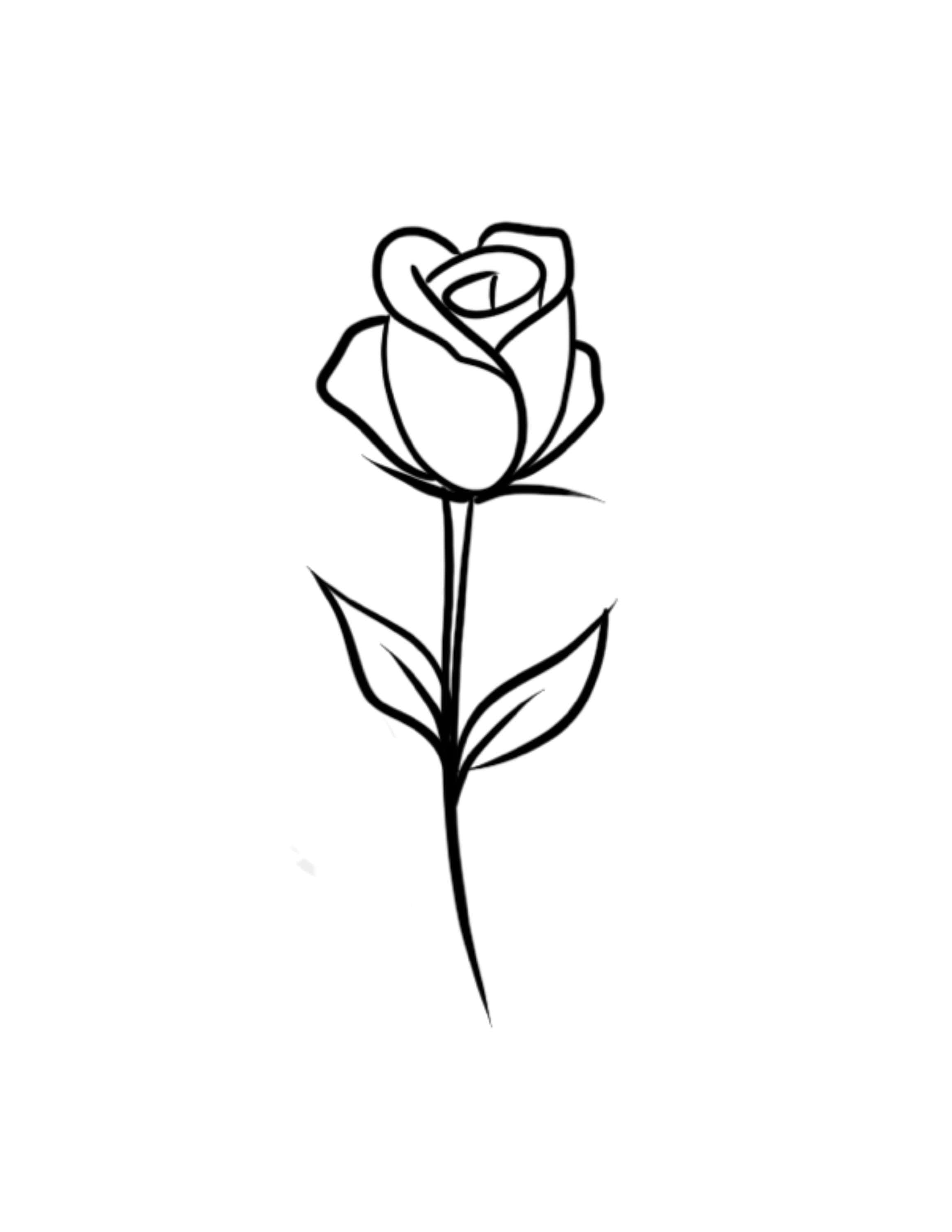 rose symbol 2318 x 3000, red rose, black line drawing, 2K Phone Wallpaper