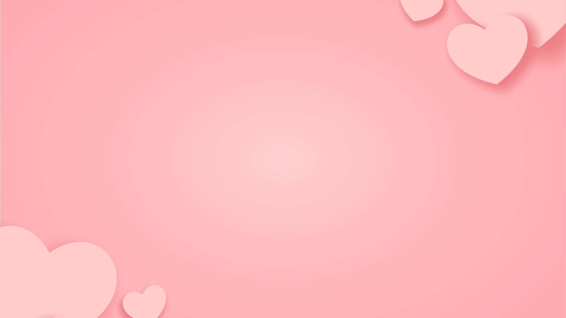 Pink Love, soft pink gradient, layered paper hearts, Full HD Desktop Wallpaper