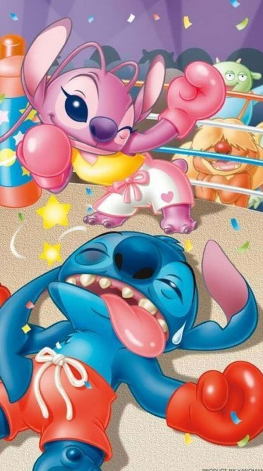 Stitch, Angel, boxing ring, HD Phone Wallpaper