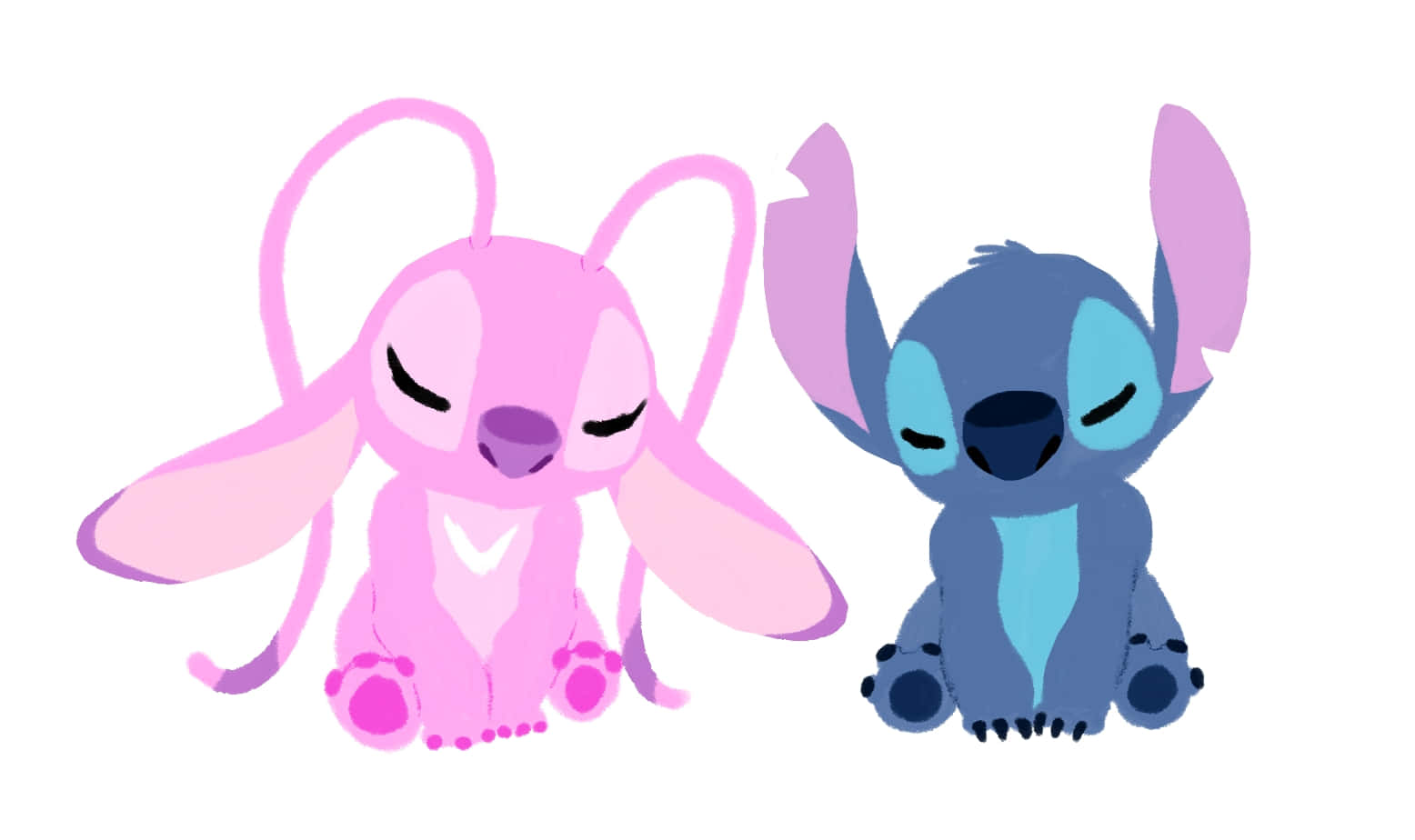 Love Stitch And Angel, pink, blue, HD Desktop Wallpaper