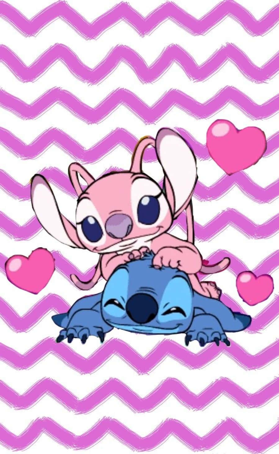 Love Stitch And Angel, Stitch, pink, HD Phone Wallpaper