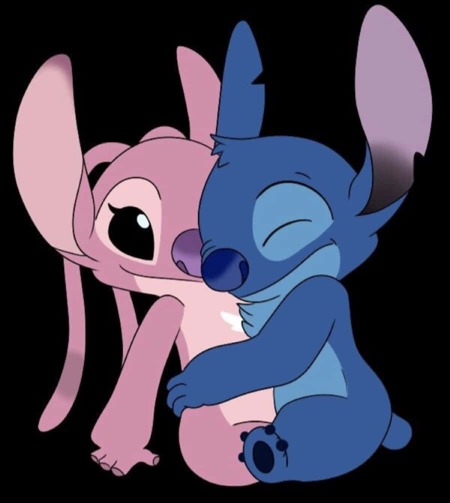 Stitch, Angel, blue and pink, SD Phone Wallpaper