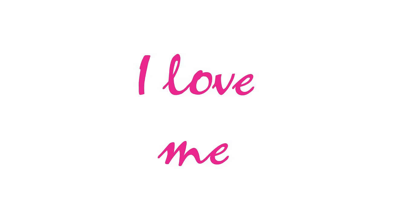 I love me, pink cursive text, plain white background, HD Desktop Wallpaper