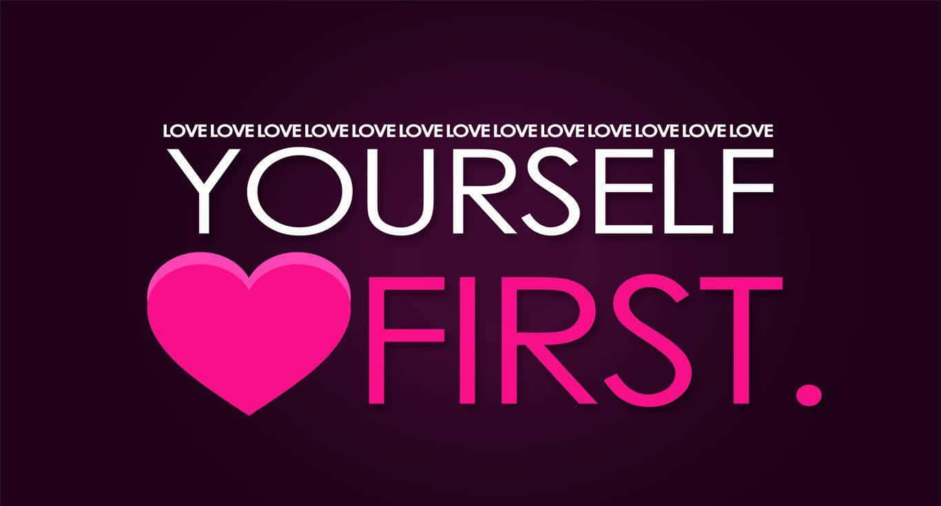 Love Yourself, white text, pink text, HD Desktop Wallpaper