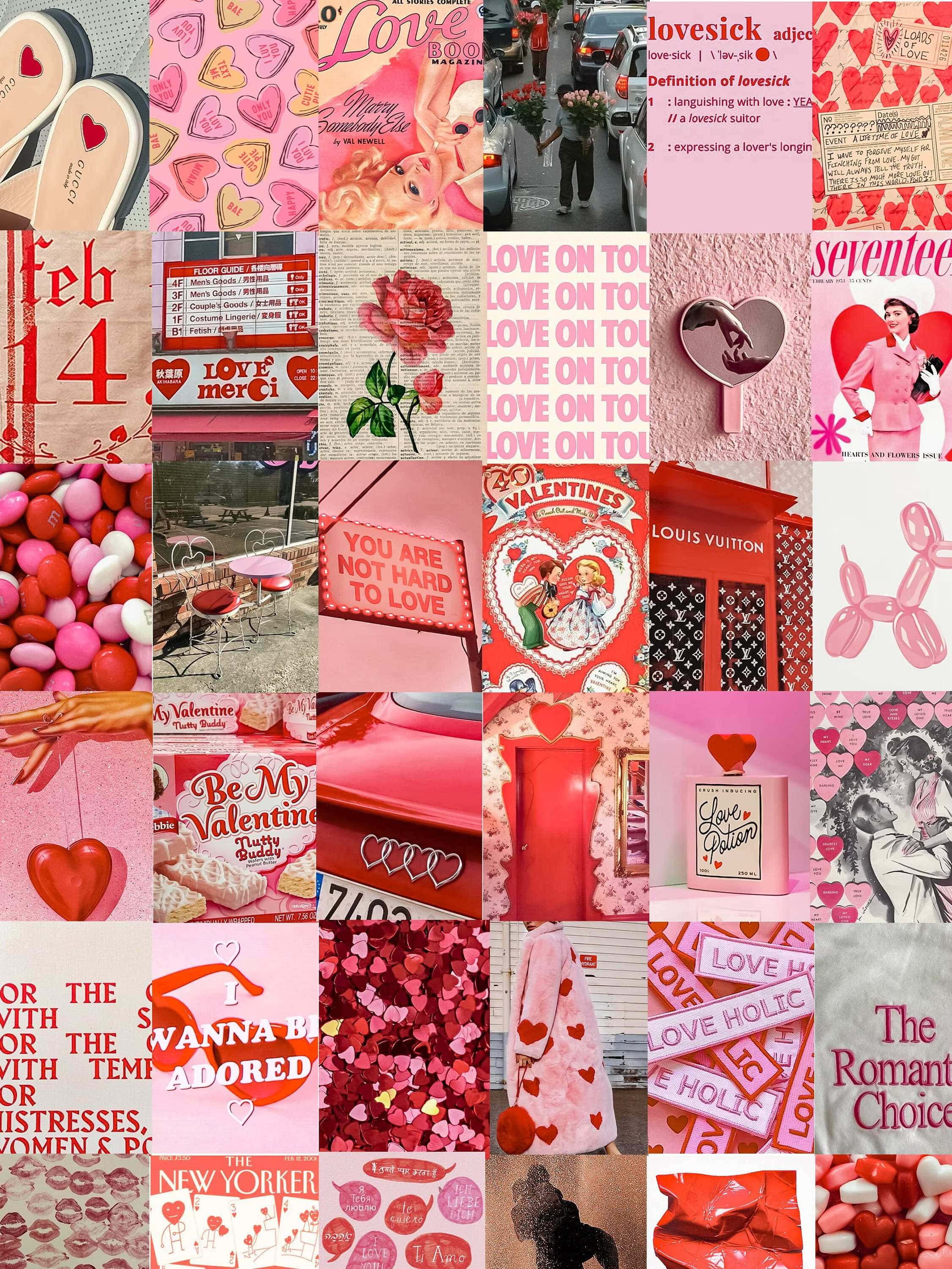 Lovecore, vibrant pink, Valentine's Day, 2K Phone Wallpaper