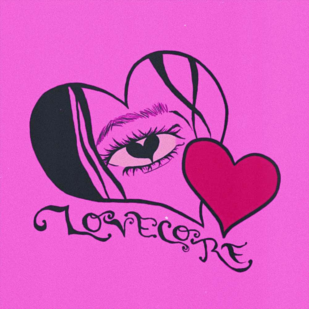 Lovecore, heart-shaped face, eye and lashes, SD Desktop Wallpaper