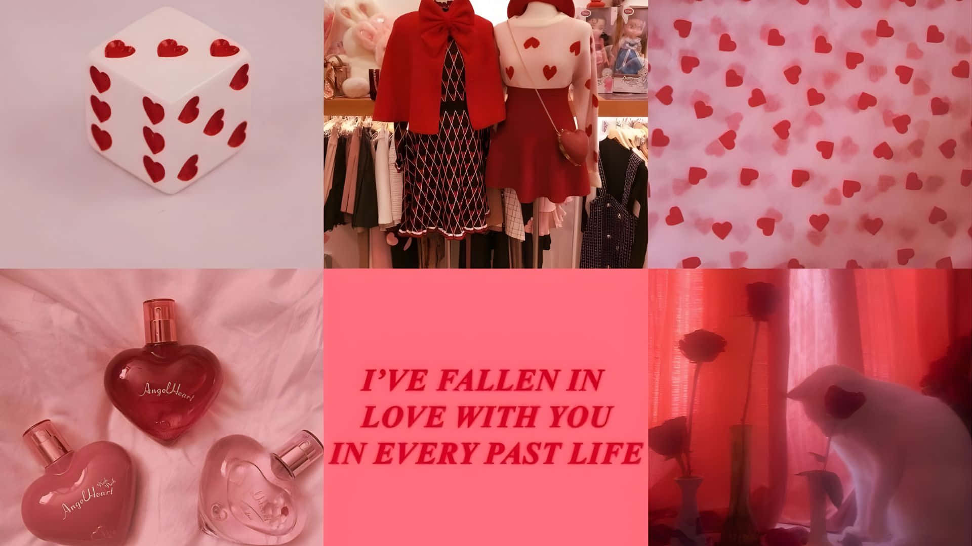 pink, red, heart-themed, Full HD Desktop Wallpaper
