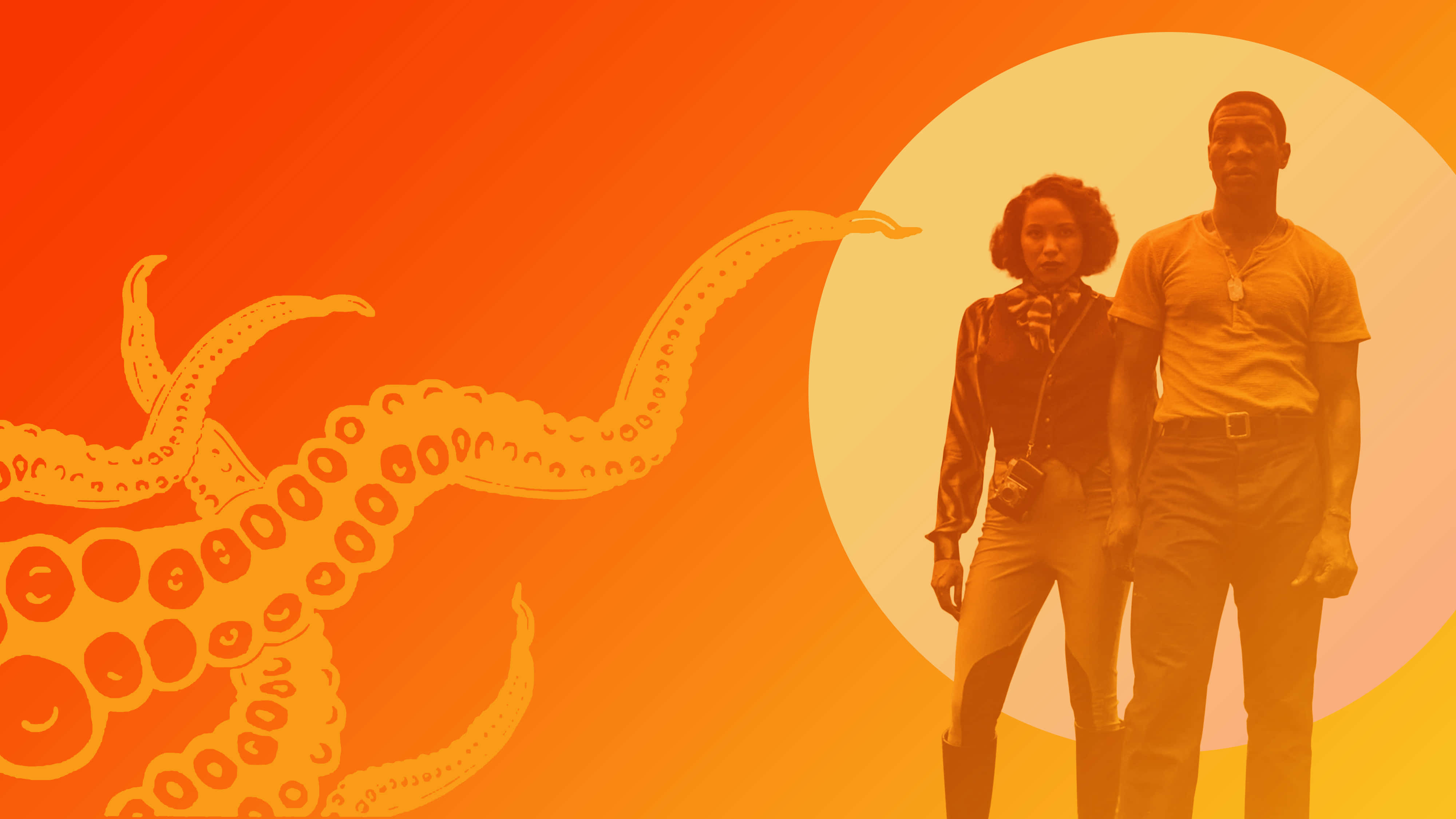 Lovecraft Country, octopus, orange backdrop, 4K Desktop Wallpaper