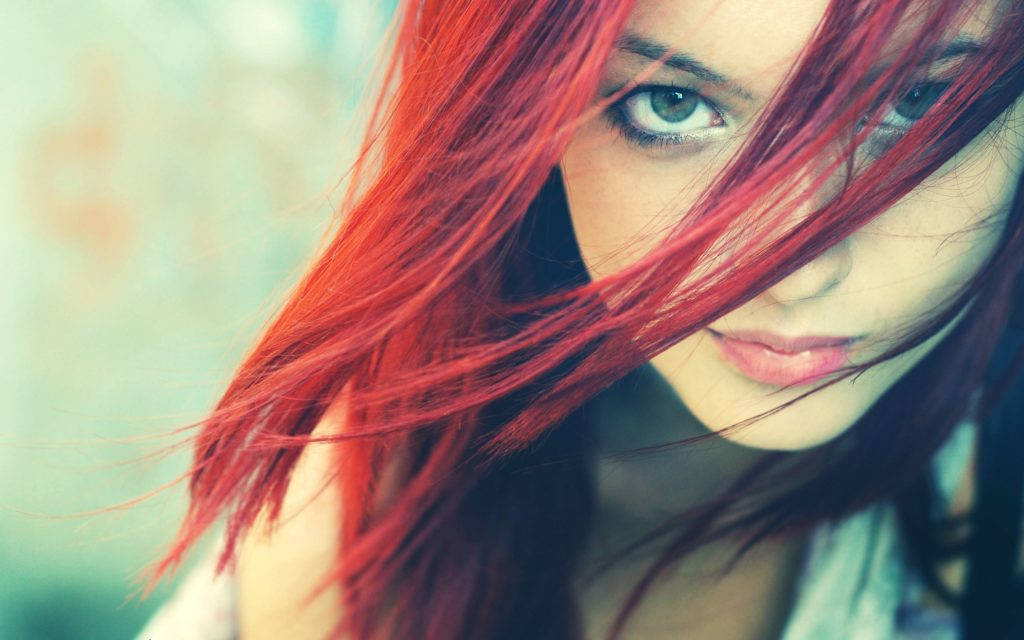 Lovely Girl, red hair, close-up, SD Desktop Wallpaper
