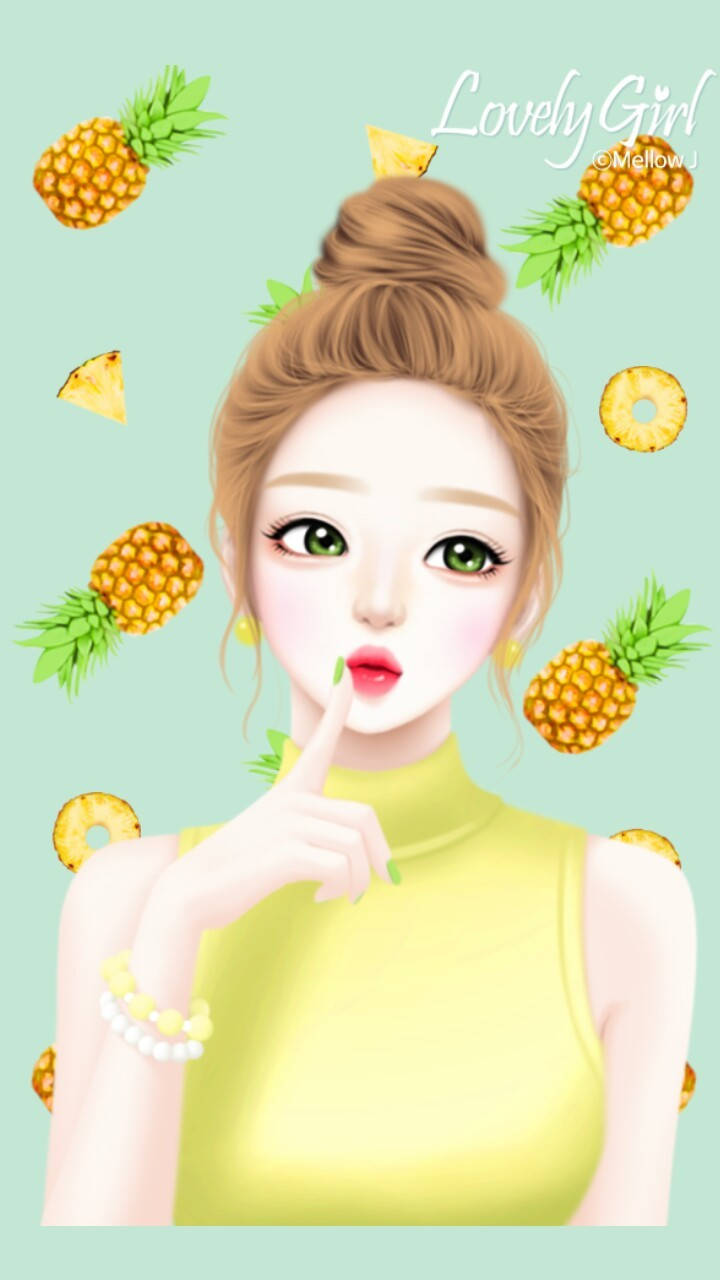 Lovely Girl Graphic Art, anime girl, green eyes, HD Phone Wallpaper