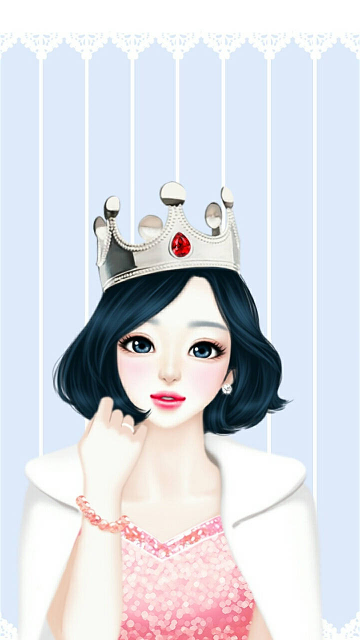 silver crown, red gem, dark hair, HD Phone Wallpaper