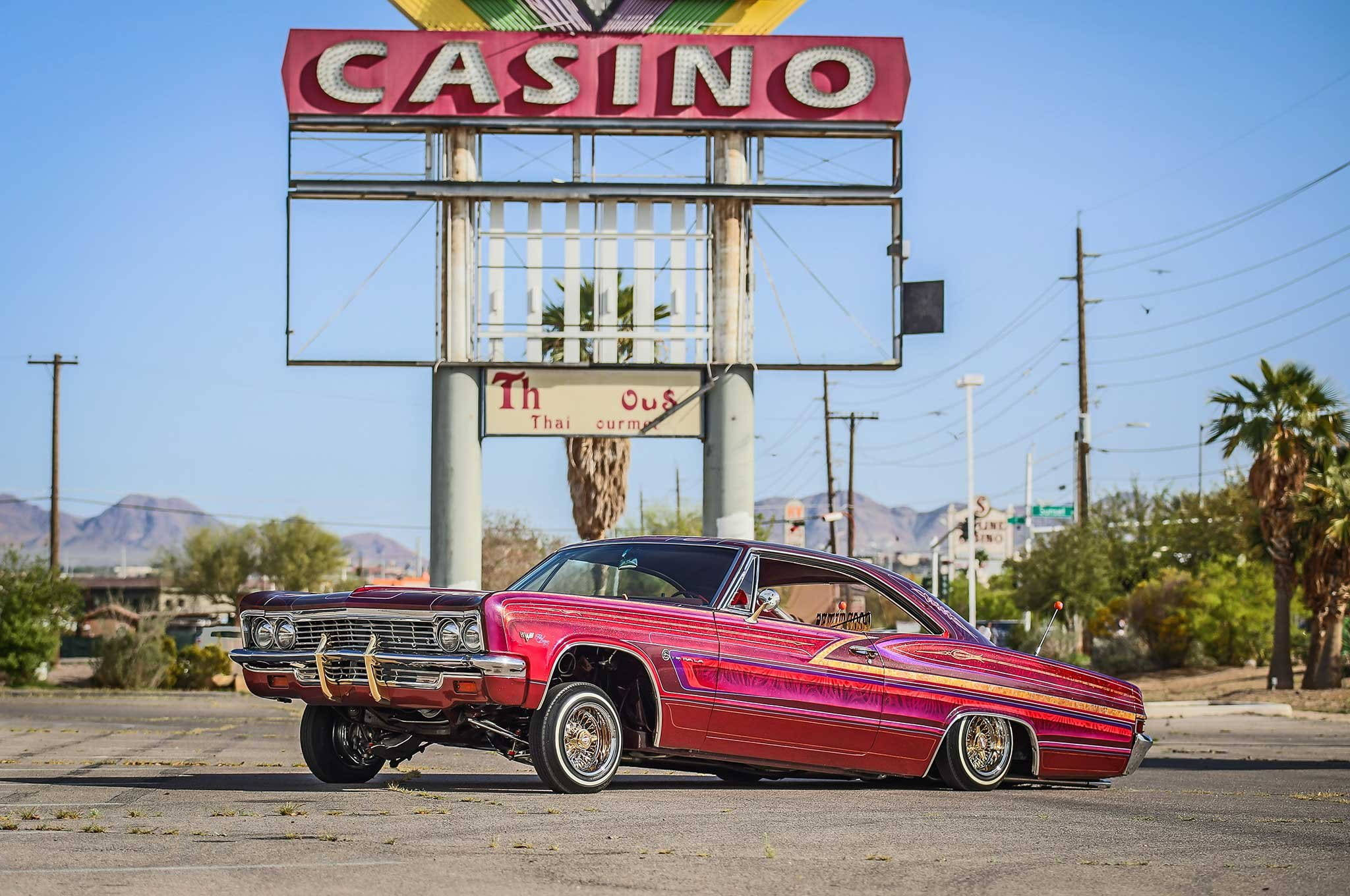 lowrider, casino sign, vibrant red, Full HD Desktop Wallpaper