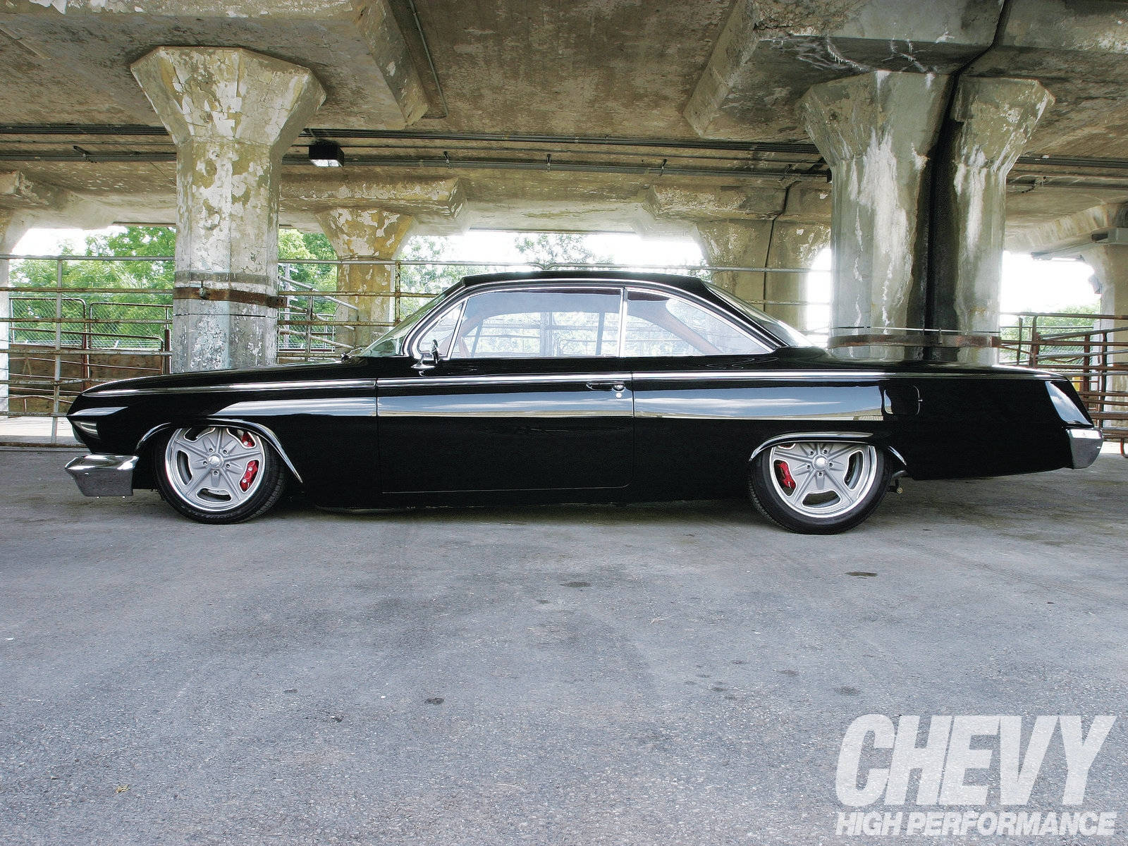 1962 Chevrolet Bel Air, black, chrome accents, HD Desktop Wallpaper