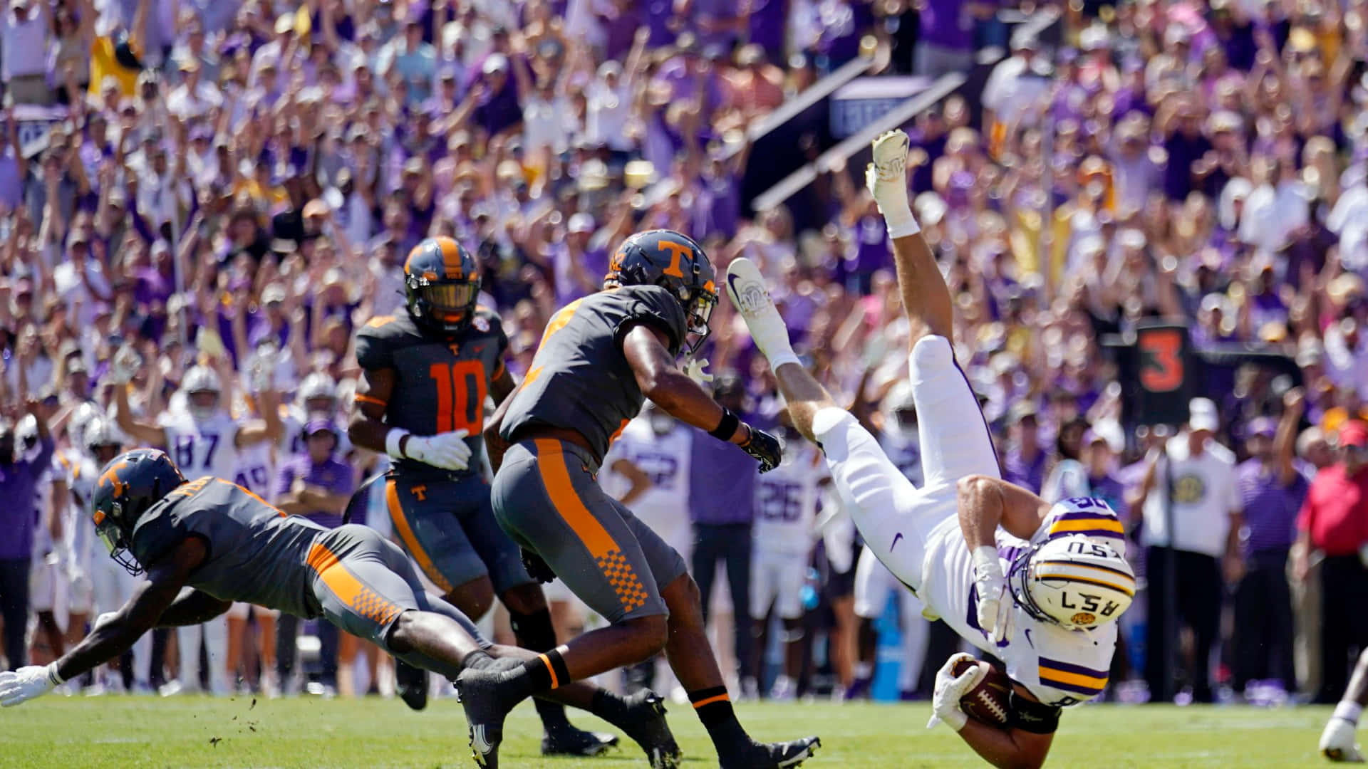 LSU Football, white, orange and black, Full HD Desktop Wallpaper