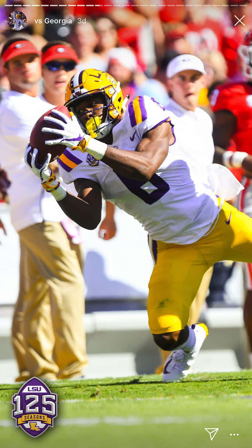 LSU Football, white and gold uniform, football, HD Phone Wallpaper