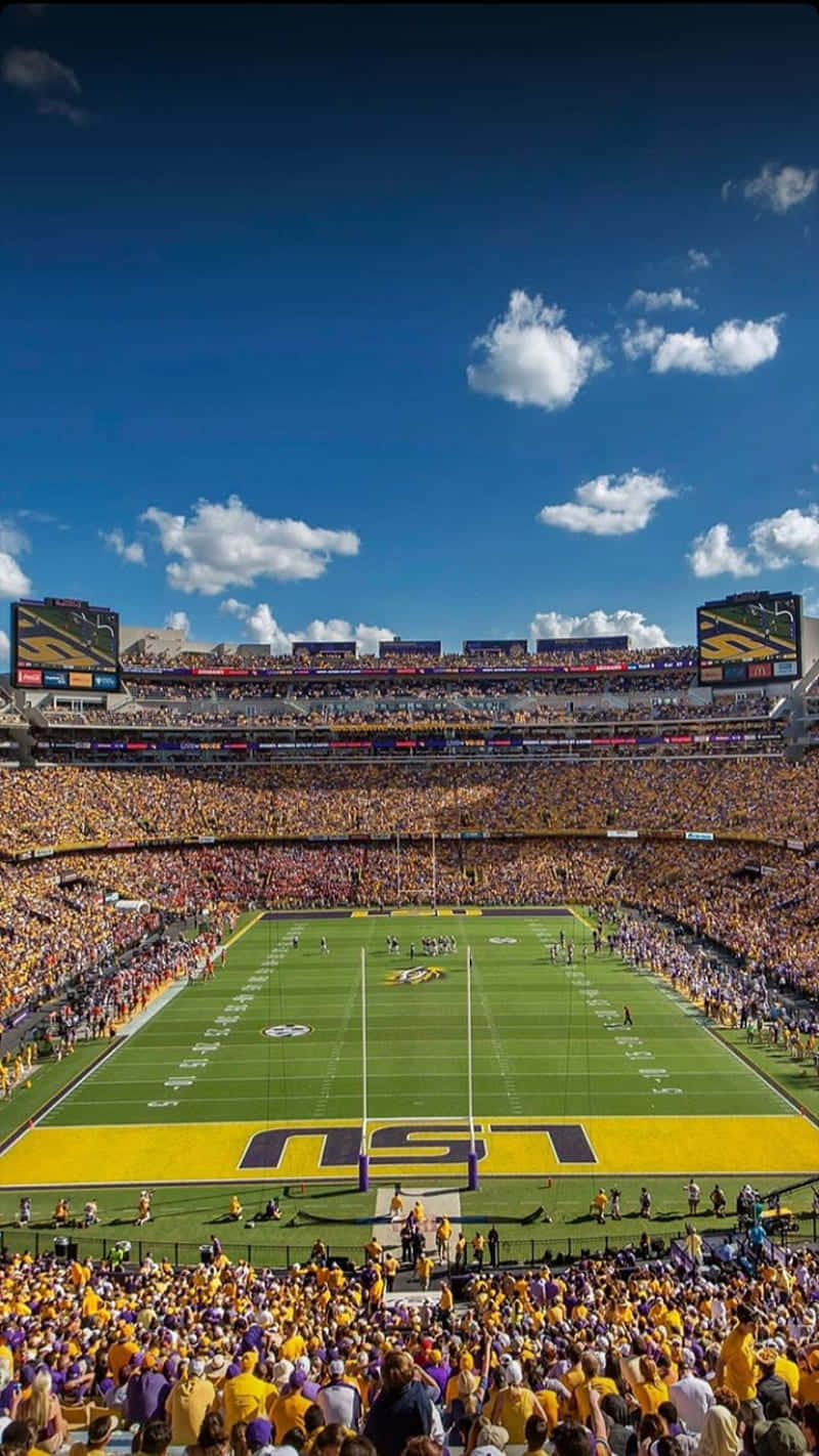 LSU iPhone, football stadium, fans in yellow, HD Phone Wallpaper
