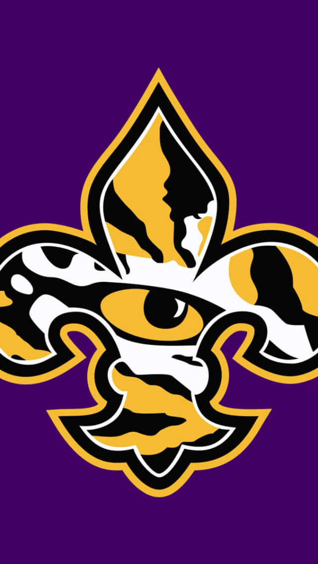 LSU, tiger head, fleur-de-lis emblem, SD Phone Wallpaper