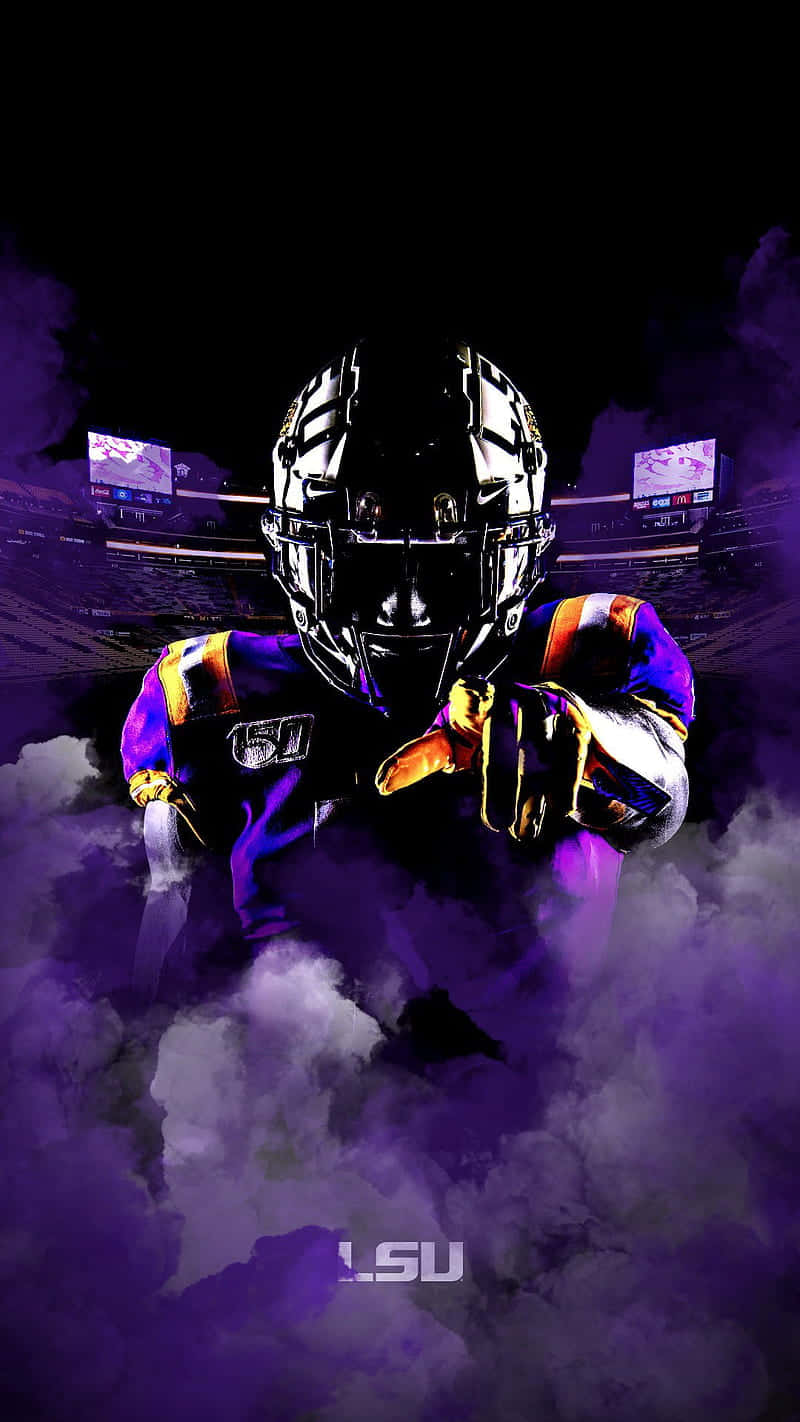 LSU, purple, football player, HD Phone Wallpaper